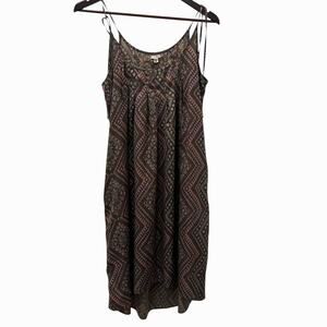 Ecote Womens Geometric Print High Low Dress Size Medium Spaghetti Straps Boho UO